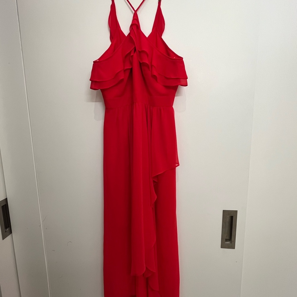 BCBGeneration Red Cut Out Tie Front Sundress